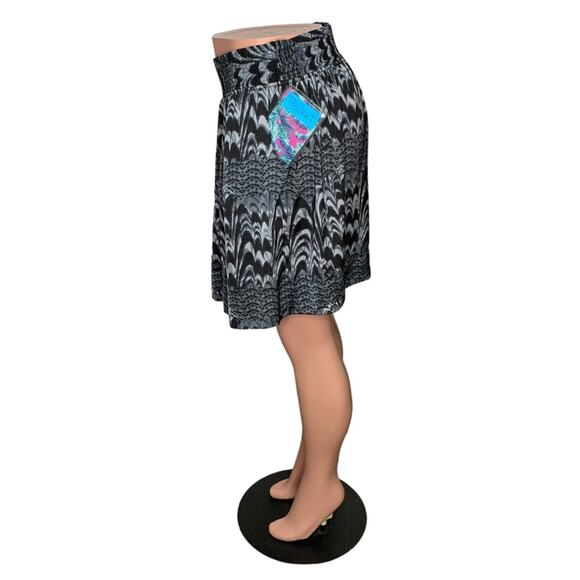 Banana Republic Skirt Elastic Waistband Side Pockets Black/Gray Size L - Picture 5 of 12